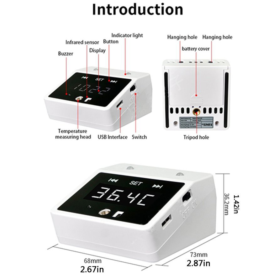 Termometer Rehabor-k2 Inframerah Digital Mini