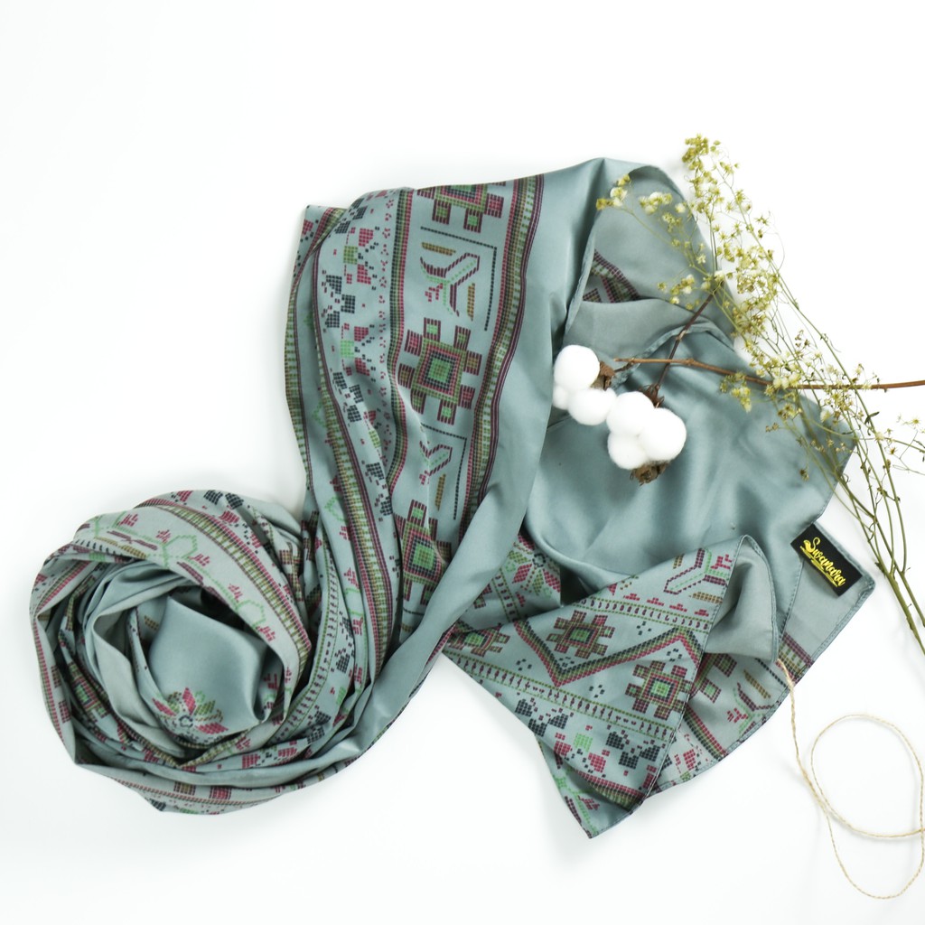 Tribal Silk Blue Ashes Scarf