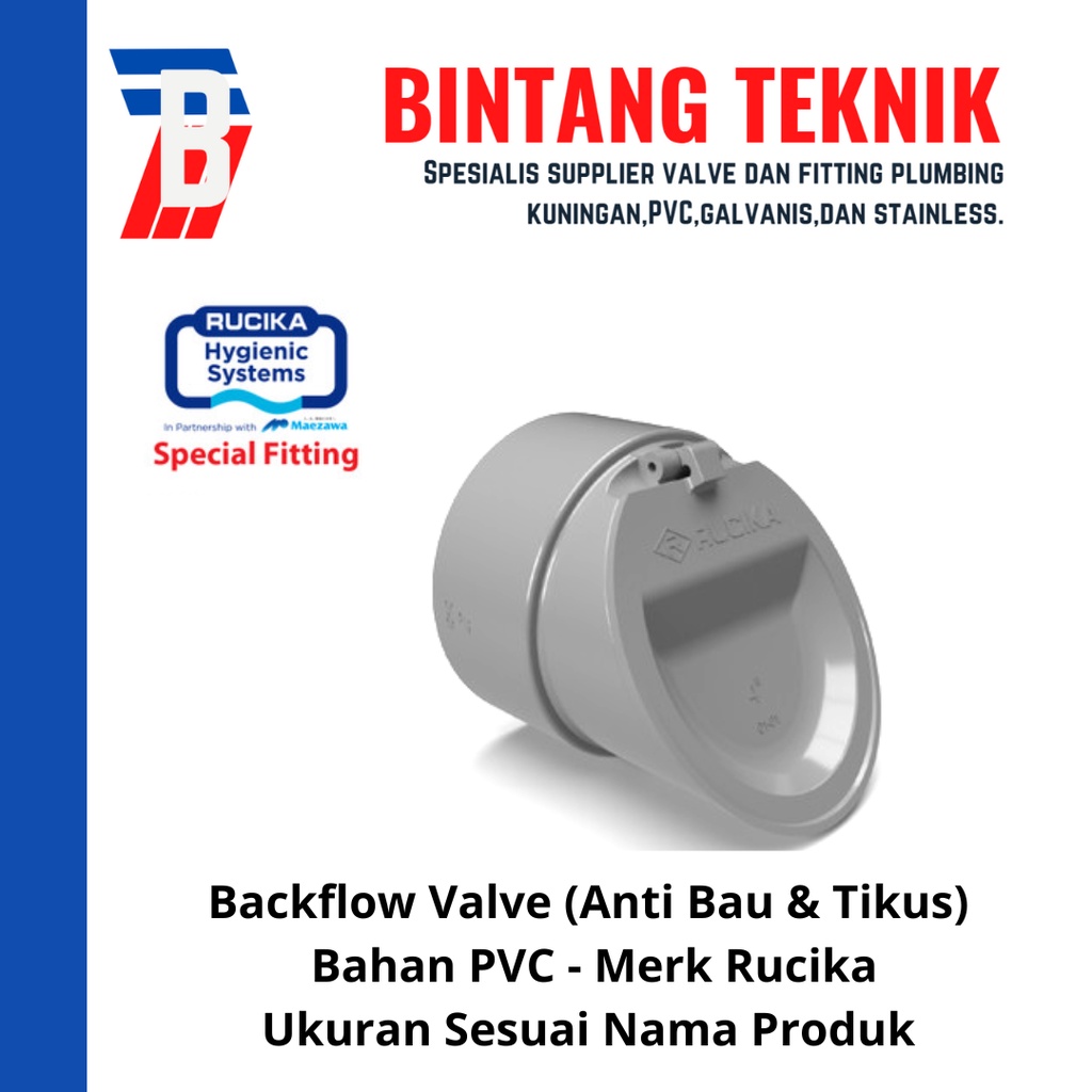 BACKFLOW VALVE 3" INCH PVC RUCIKA