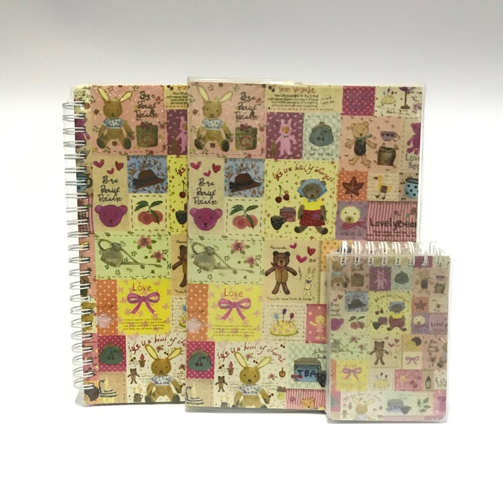 HANDCASE NOTEBOOK CLASSIC TEDDY BEAR & BUNNY