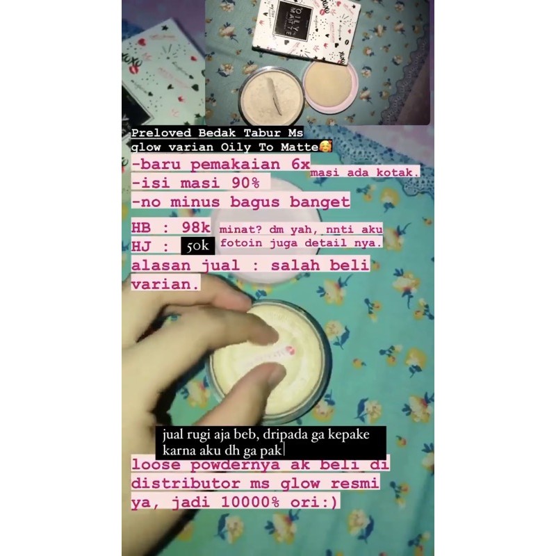 preloved bedak tabur ms glow