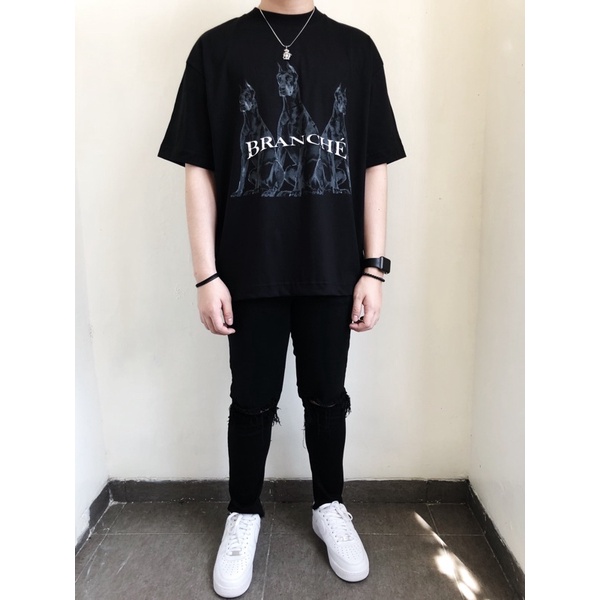 Branché Oversize Tshirt Three Dogs Black