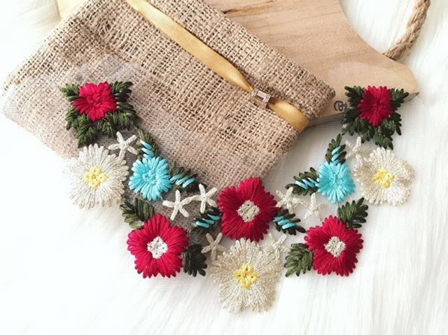 Bordir Krah Sulam / patch collar bunga
