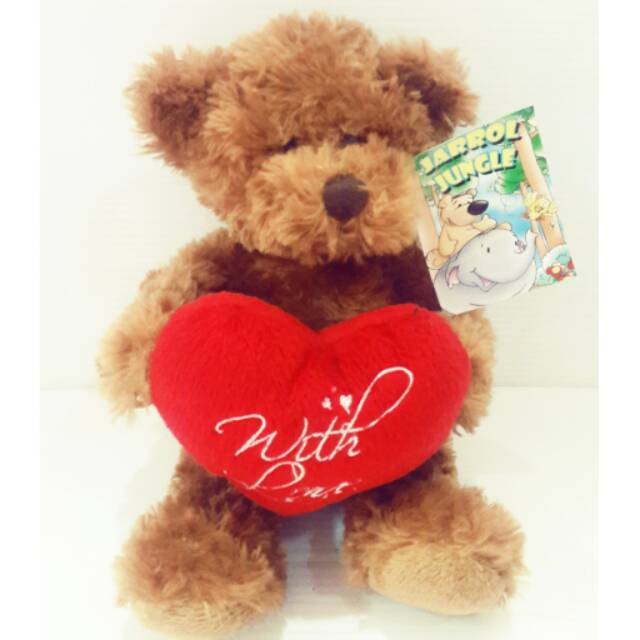 Boneka Teddy Bear Bawa Hati 7"