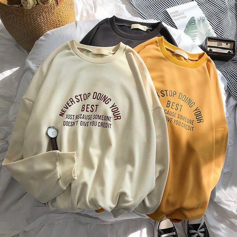TERBAIK - Sweater NEVER STOP BEST AA06
