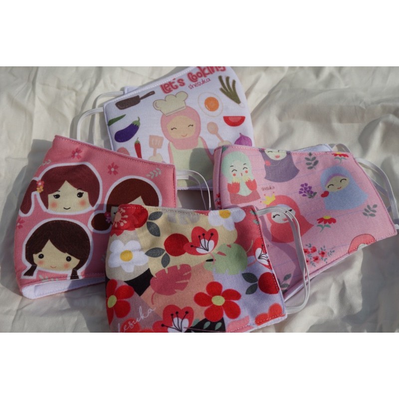 Masker Earloop/Headloop/motif/lucu