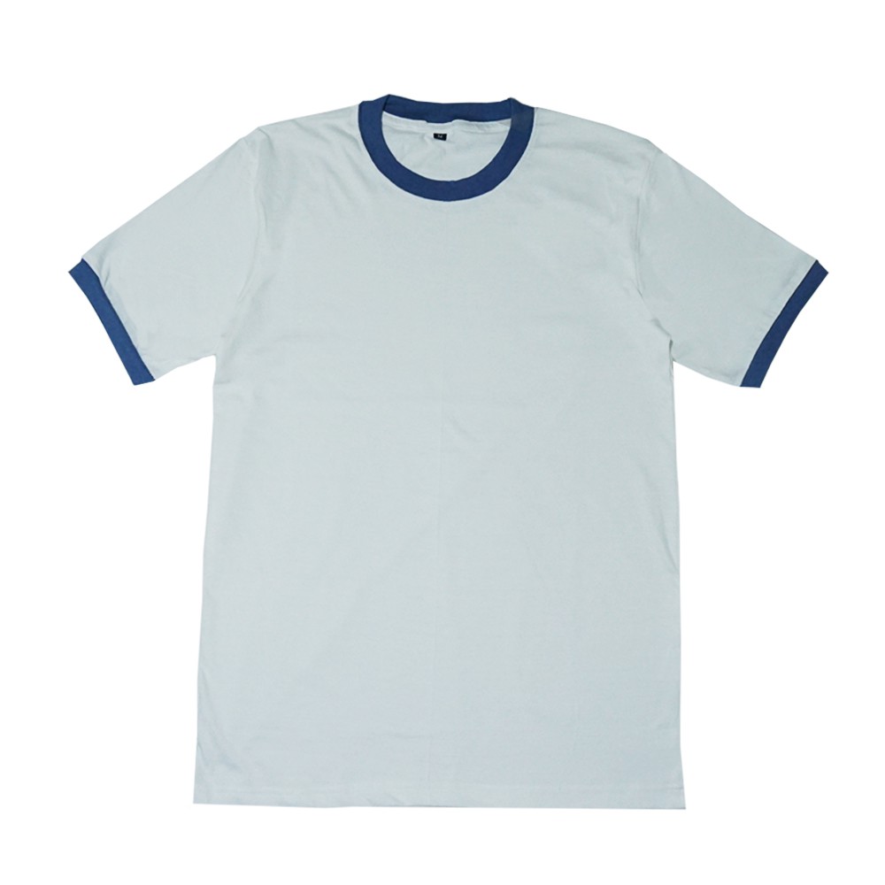 Punchy Wave Louee Ringer Tee - White Blue
