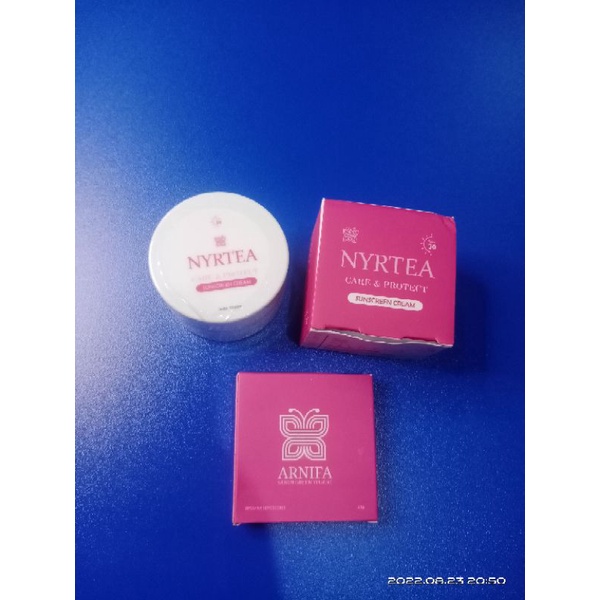 paket sunscreen nyrtea + sabun arnifa