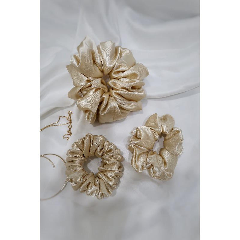 Scrunchie 1 box isi 3 Champagne
