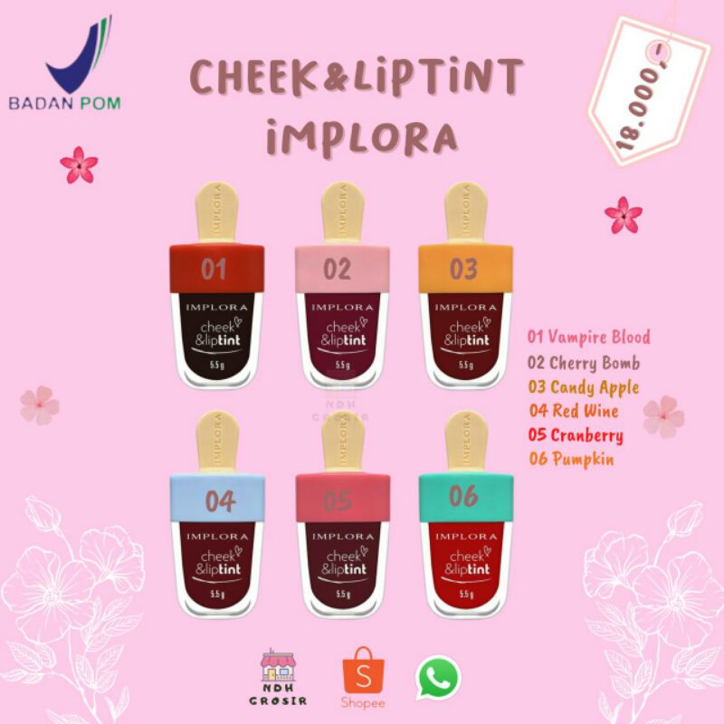 (BPOM) LIPTINT IMPLORA-CHEEK & LIPTINT IMPLORA MURAH