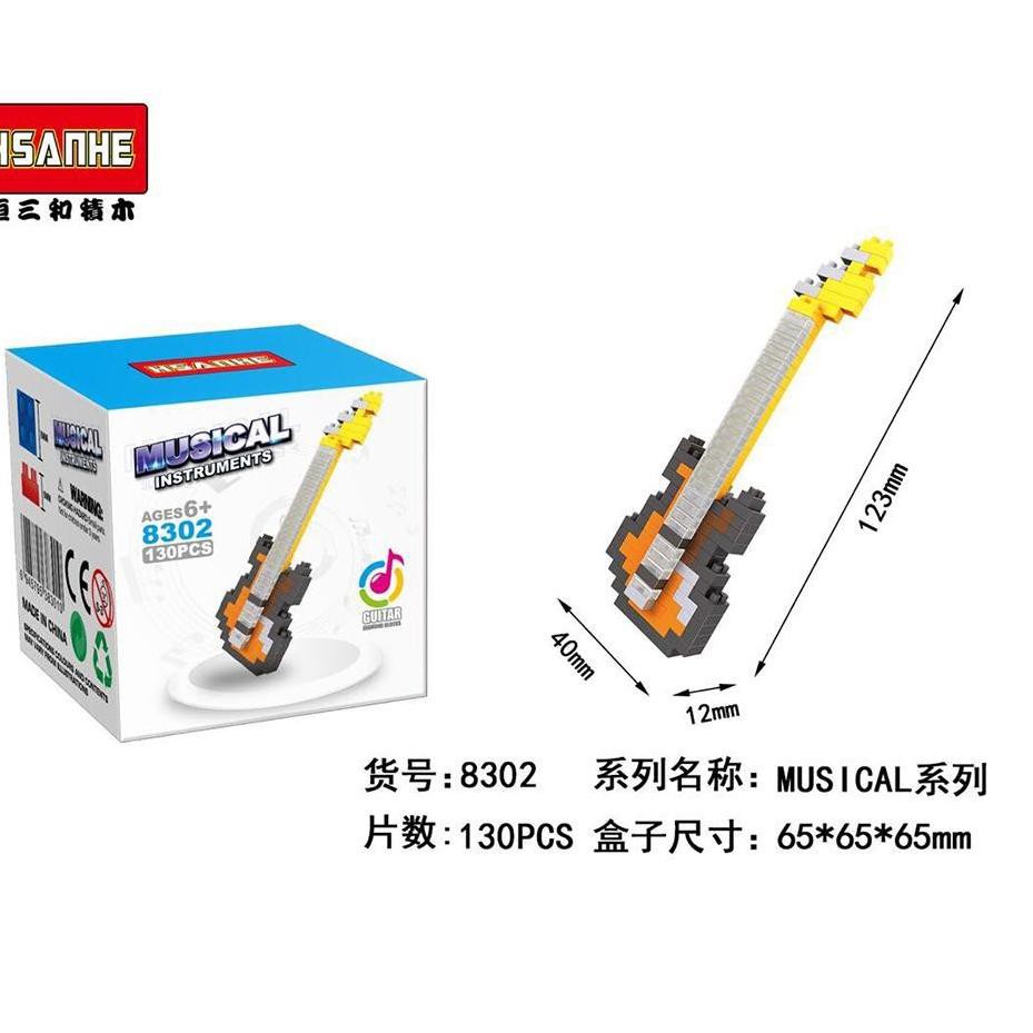 ♞ BRICKS HSANHE 8302 GUITAR ORANGE ☞