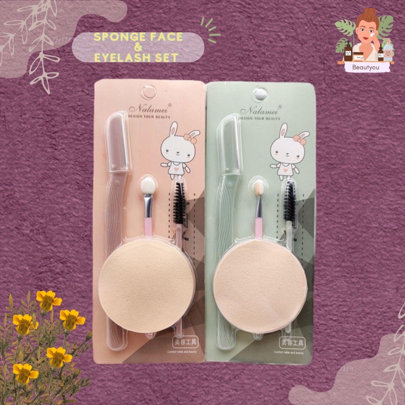 SPONGE FACE AND EYELASH SET