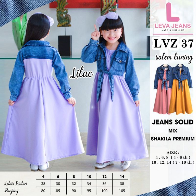 gamis anak leva jeans