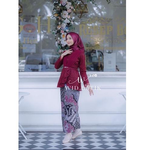Terbaru.. WIDBATIK - Set Couple Aveena Maroon