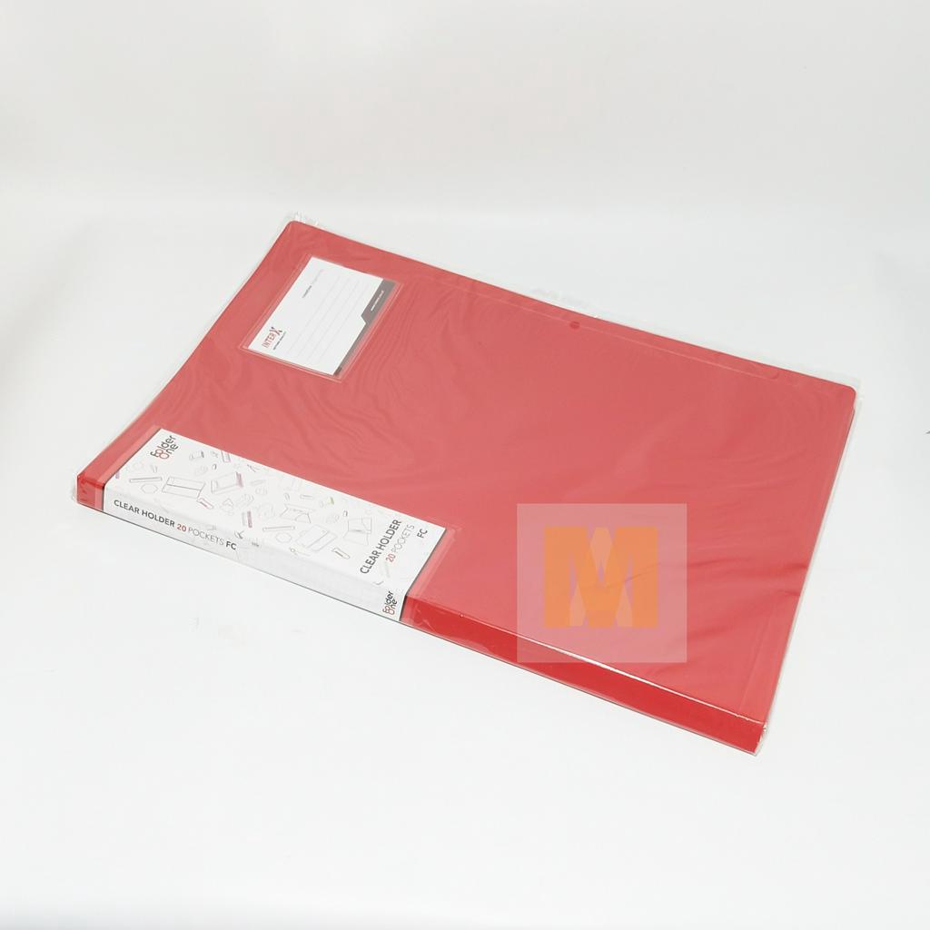 FOLDERONE Clear Holder 20 F4 Red [ PCS ]