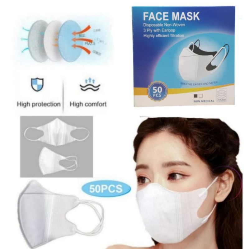 masker duckbill putih 1box isi 50pcs