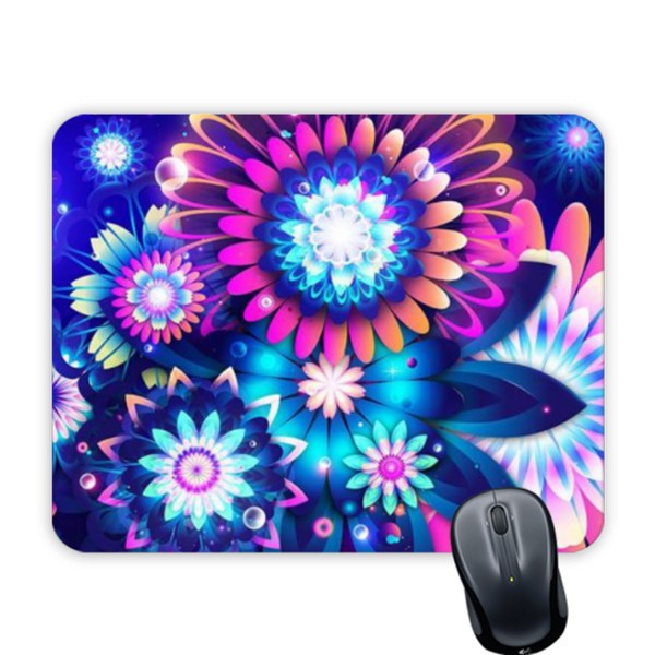 Colourful Flower Mouse Pad Alas Mouse Custom