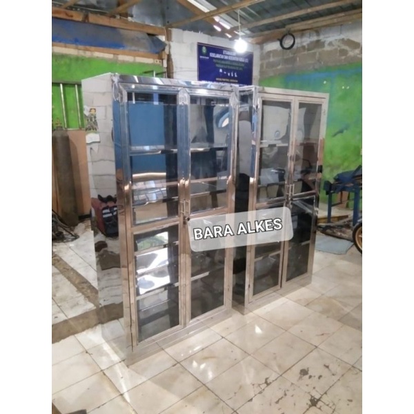 lemari instrumen 2 pintu stainless