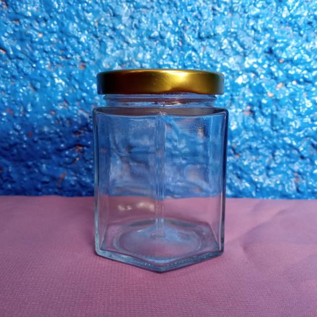 BOTOL KACA HEXAGON 320ML