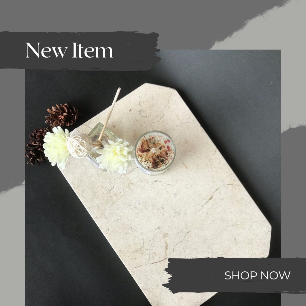 HEXAGON Marble Tray in CREAM