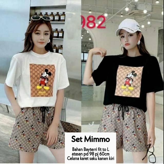 Ms (COD) Set Mimmo / setelan wanita lengan pendek