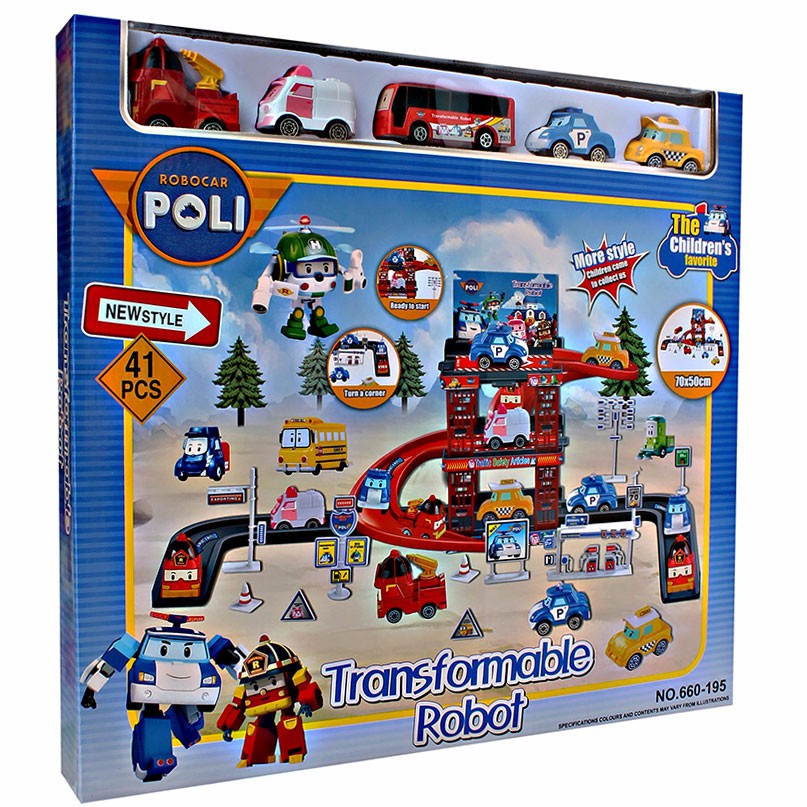 mainan anak robocar poli transformable robot 660-195