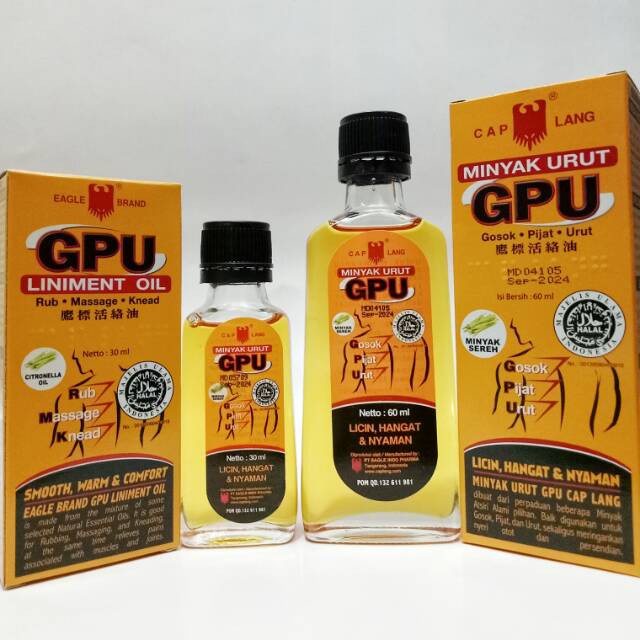 GPU Cap Lang Minyak Urut 30mL | 60mL | 100mL