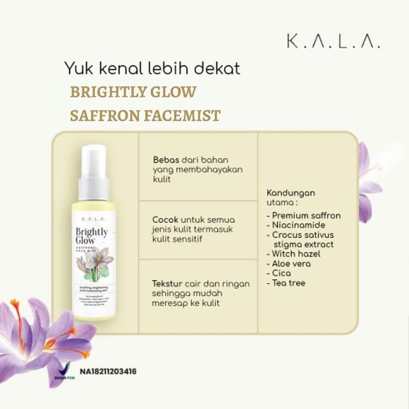 KALA Brightly Glow Saffron Facemist
