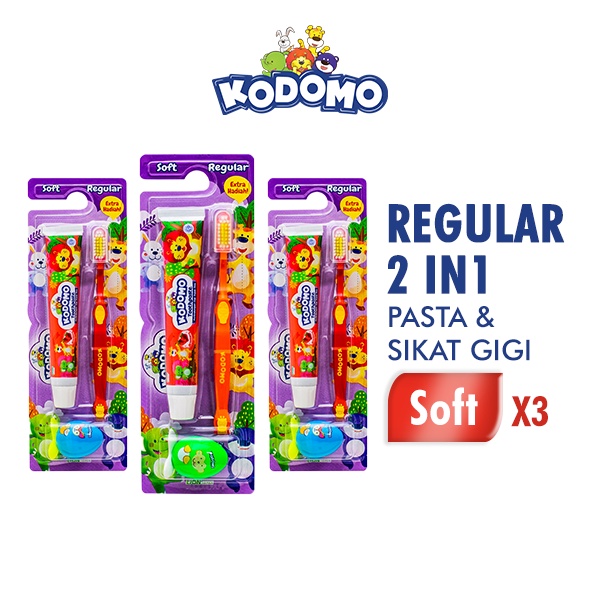 Kodomo Toothbrush Regular-2In1 x3