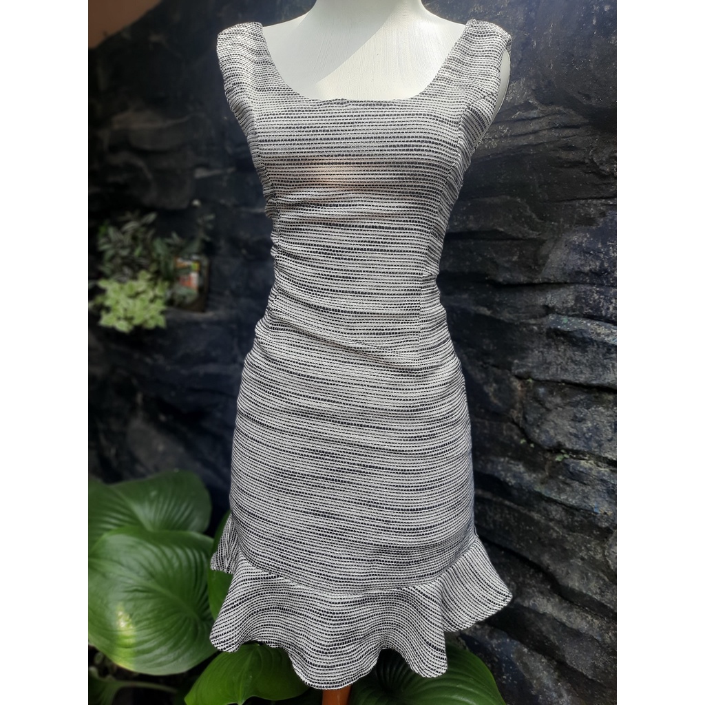 Mini Ruffle Silver Dress