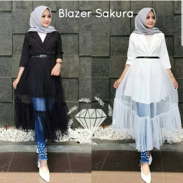 Outer Blazer Cardi Moscrepe Tile Sakura