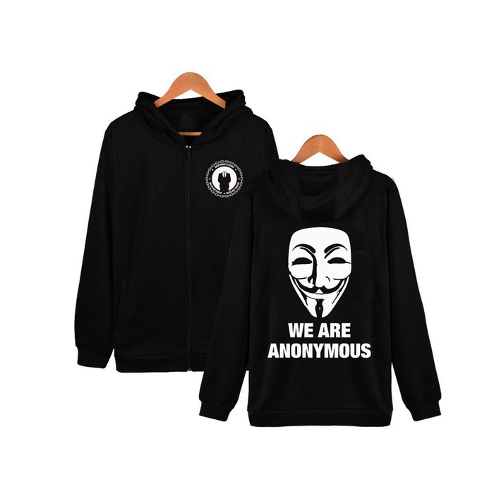 JAKET ANONYMOUS HACKER - Hitam S