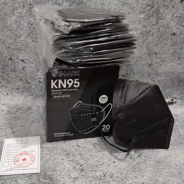 MASKER KN95 BLACK  ISI 20PCS