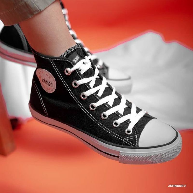 Sepatu Johnson Low Basic & Highcut (HC) Black White