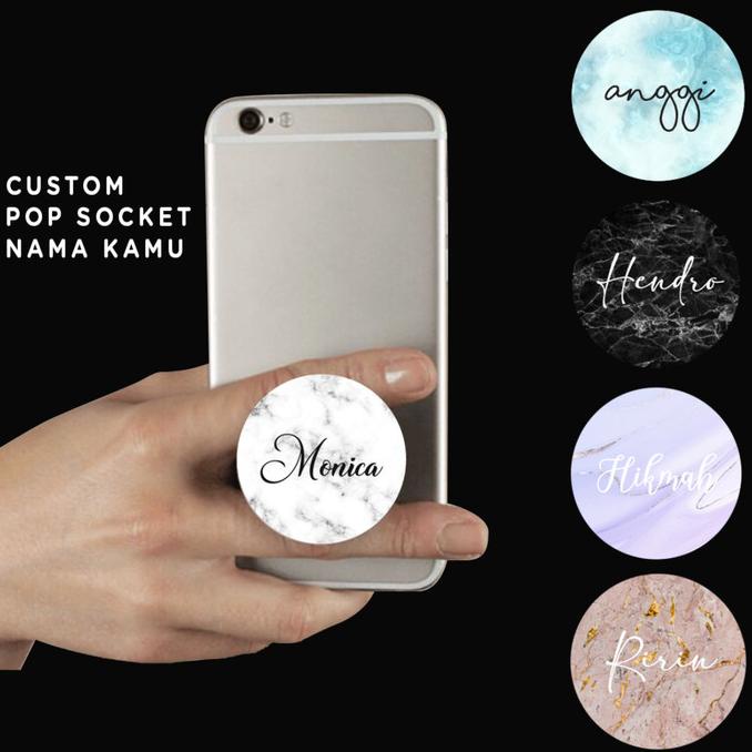 Custom Pop Socket HP Marble | Griptok Marble | Pop Socket Acrylic helloto99 dijamin