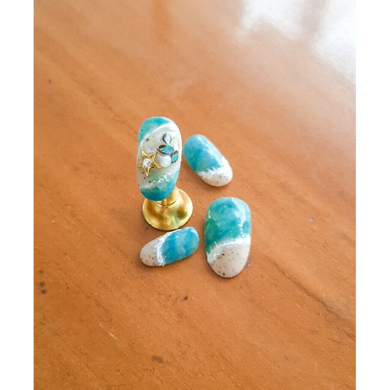Blue Ocean Nails / Custom Fake Nails