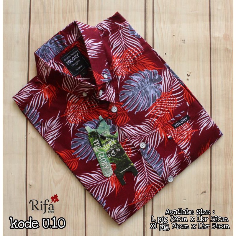 kemeja motif pendek