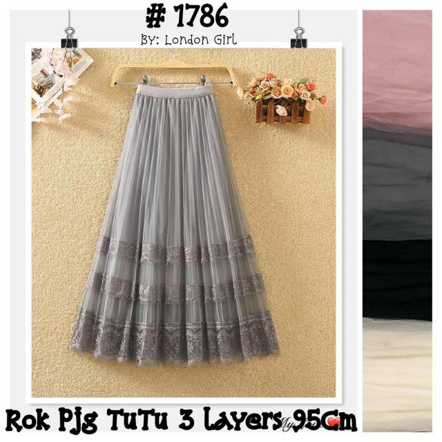 Rok tutu 3 layer (abu Sold)