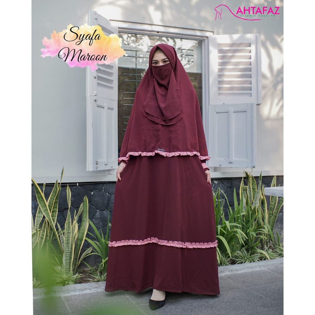 Set Gamis Syafa Maroon