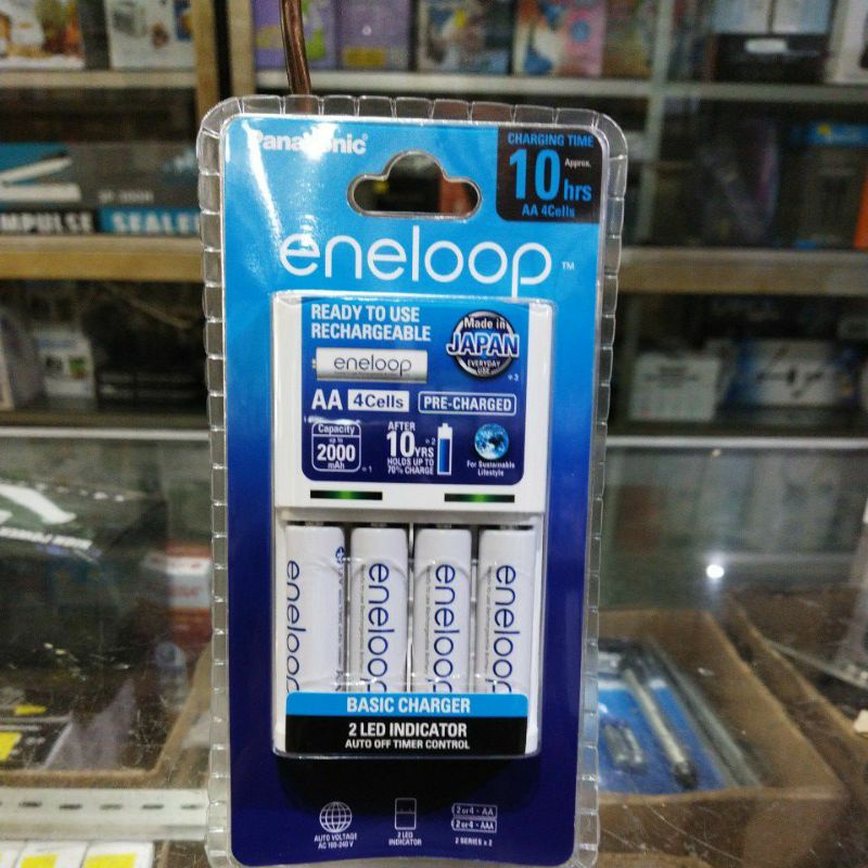 Beaded Bloom Panasonic Eneloop Basic Charger Termasuk Include 4Pcs Eneloop Aa 2000Mah 10 Jam