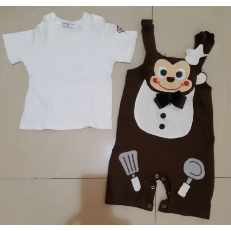 preloved overall chef monkey/monyet