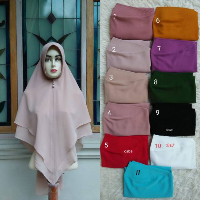 Khimar Babydoll cerutty 2 layer