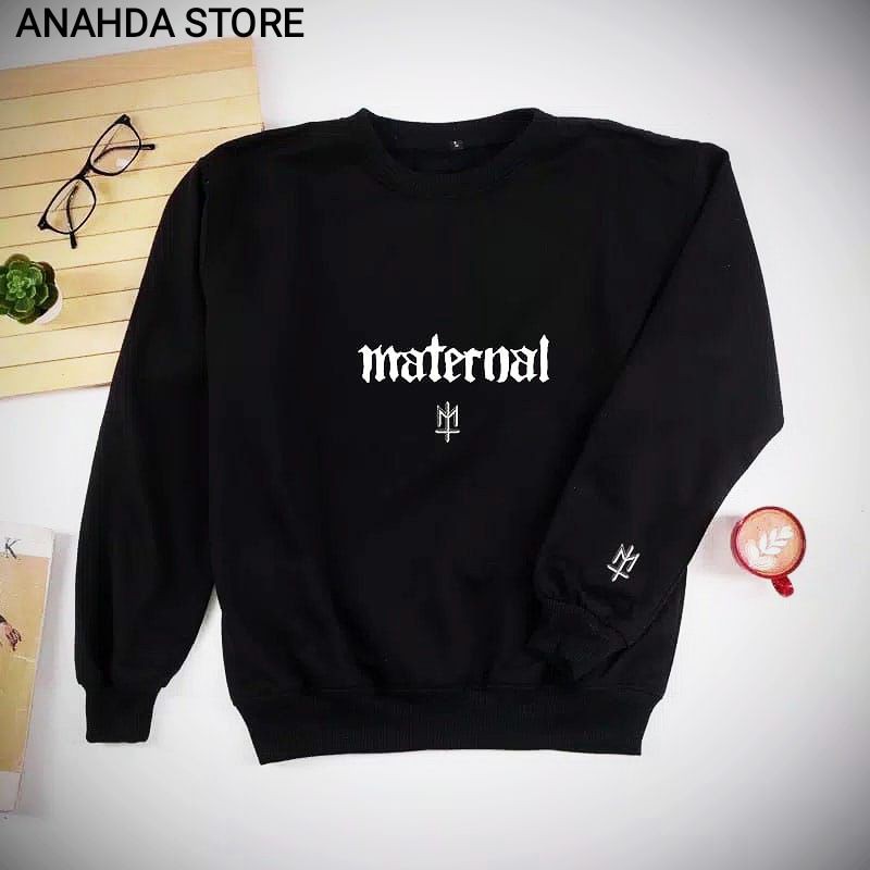 maternal jaket sweater crew neck pullover ready