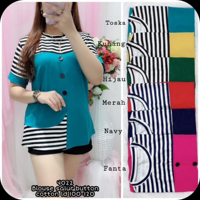 Blouse button salur Cotton 4022