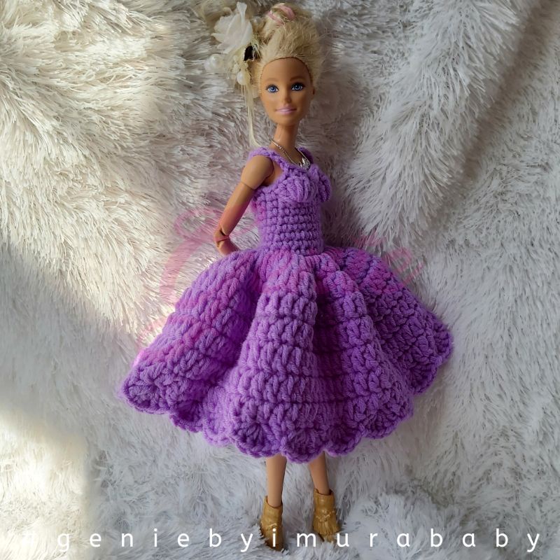 baju.rajut.boneka.barbie.simpel.bold.gown