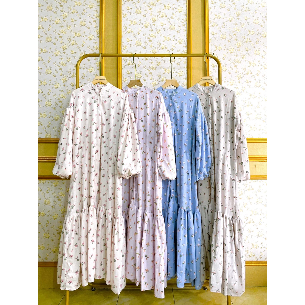 DKMO | DRESS BUNGA LENGAN BALON