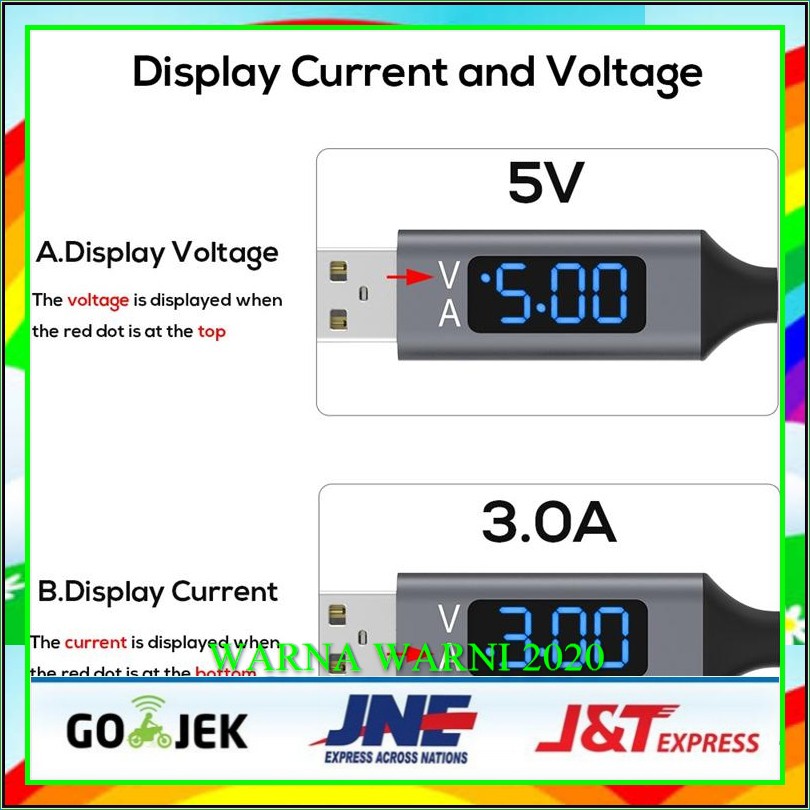 OPK D-Line2 Voltage And Current Display Data Sync Micro USB Cable