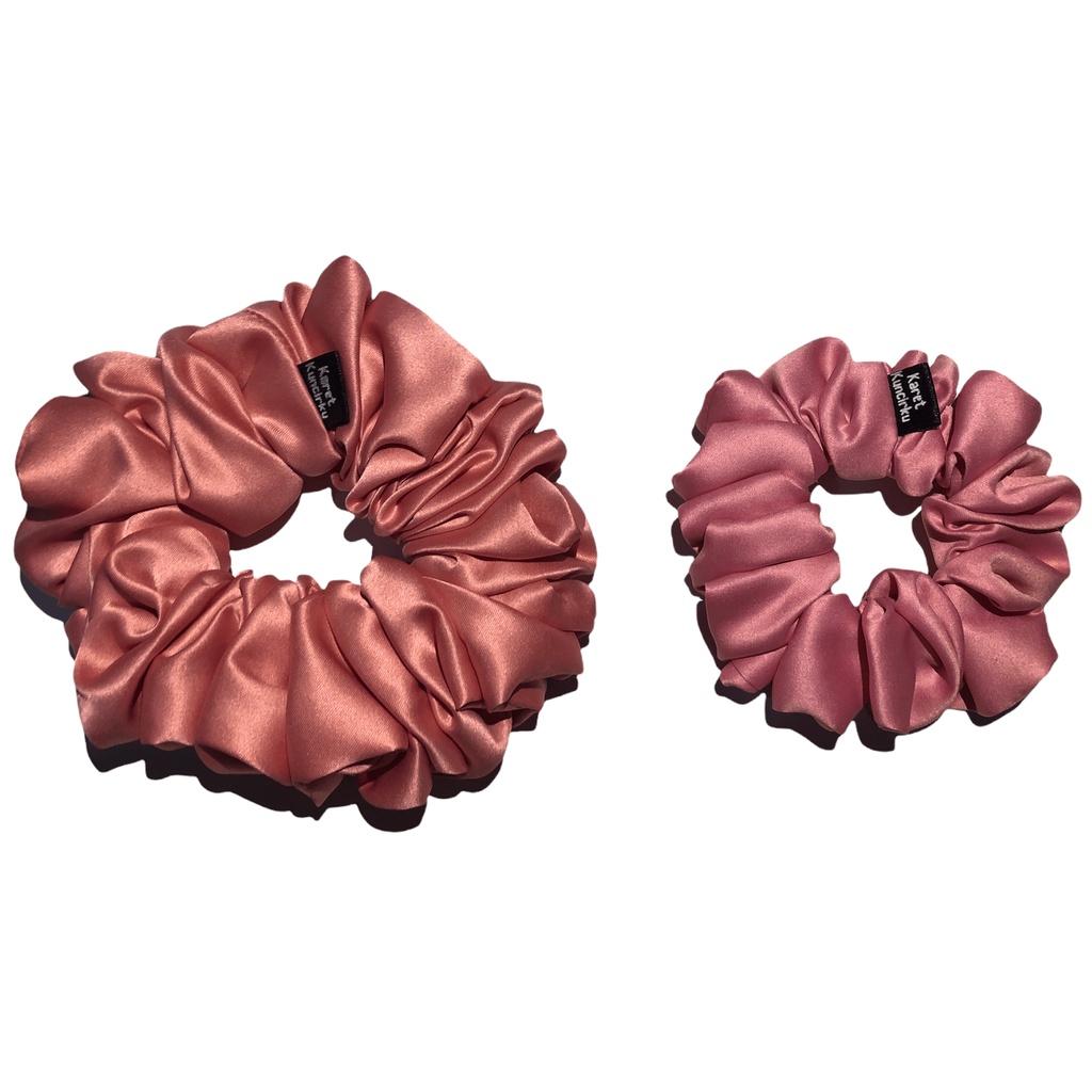 Basic Satin Scrunchie "ROŻA" | Karet Kuncirku