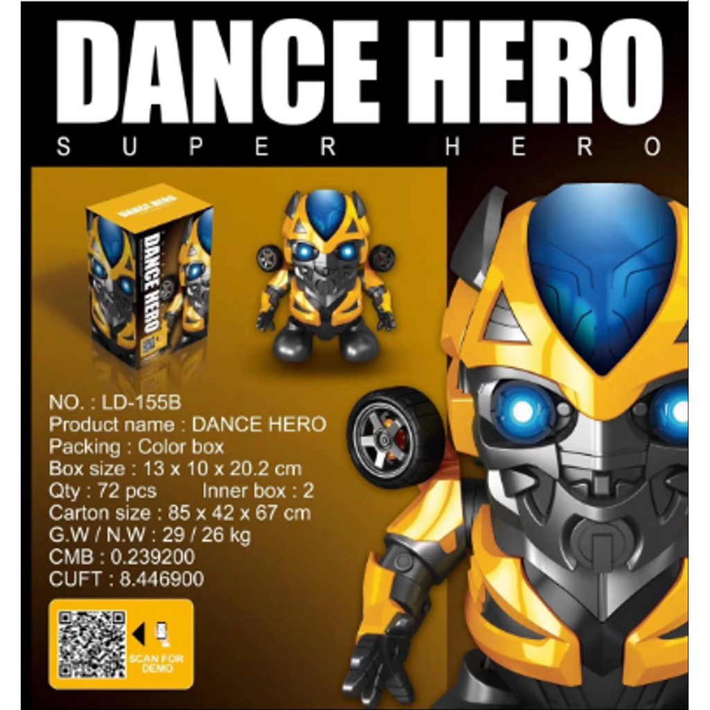 Mainan Anak Bumble Bee Super Hero Dance Robot