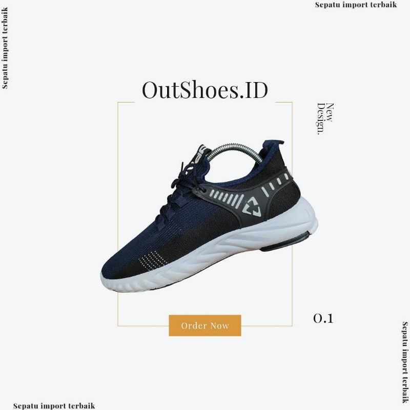 sepatu sneakers import biru